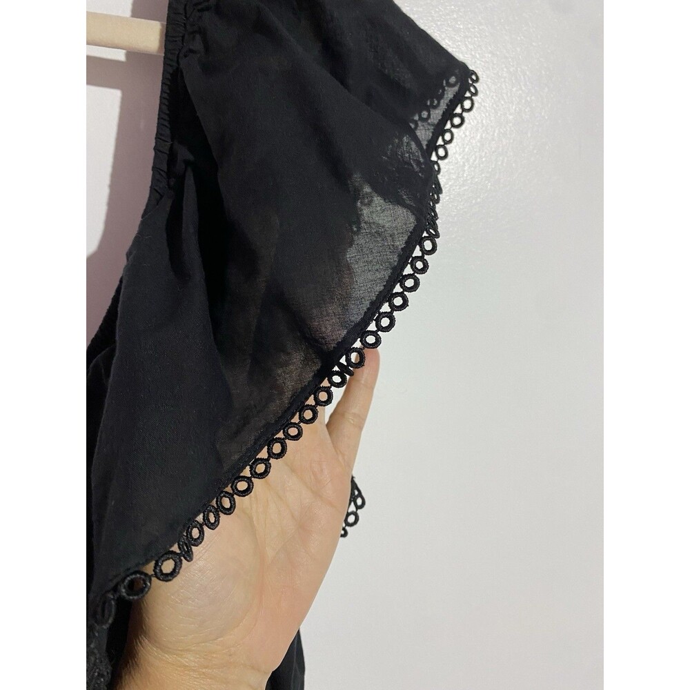 Free People Dress L Black Mini Lovers Lane Ruffle Feminine‎ Minimalist Vacation - Picture 10 of 13